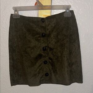 SHEIN Dark Green Button-Front Mini Skirt